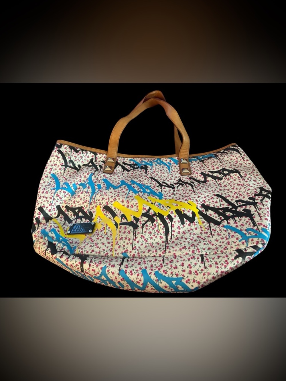 L.A.M.B. Gwen Stefani Ditzy Graffiti Tote- Large Funky Tote Bag